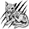 Pretty Kitty B/W 3 inch Sticker