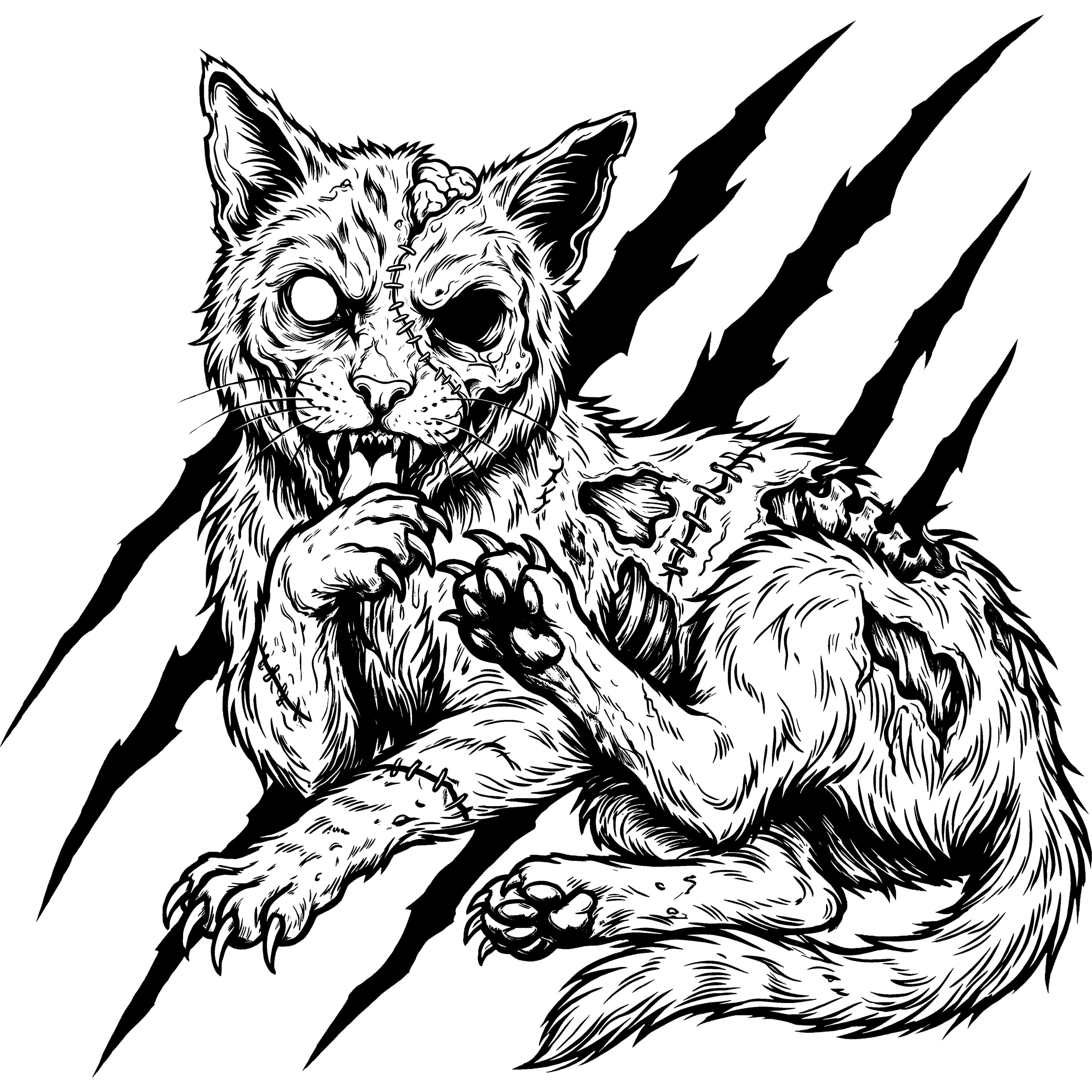 Pretty Kitty B/W 3 inch Sticker